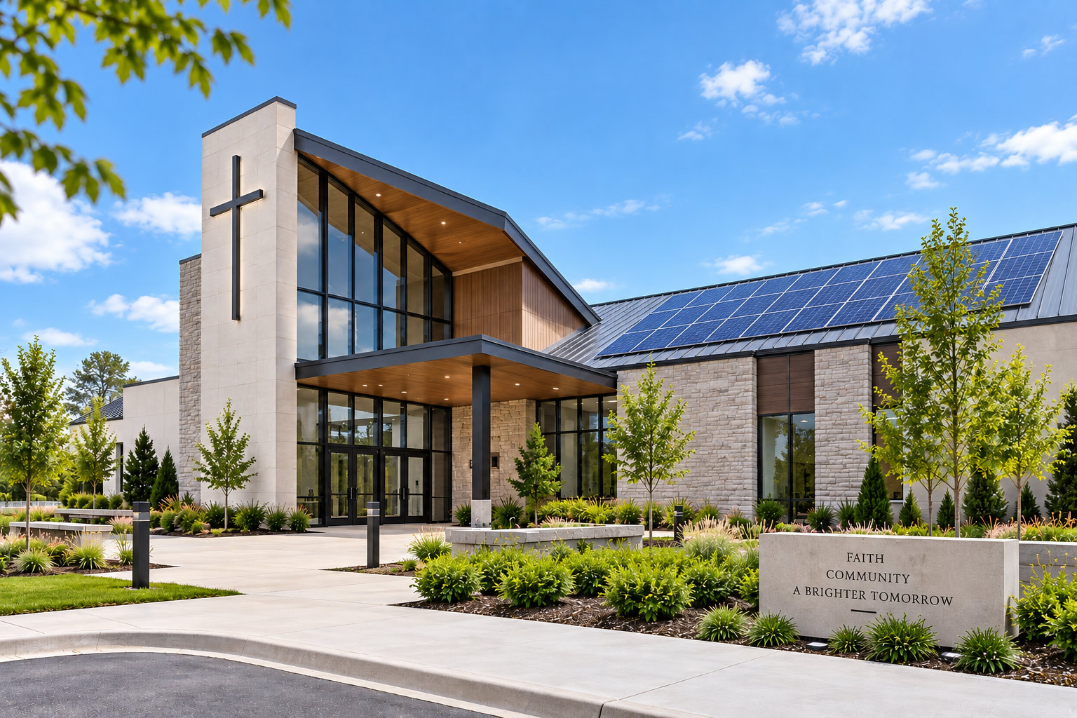 Kansas City place of worship with professional roofing and exterior services